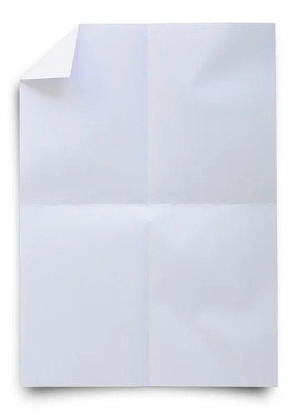 Wrinkled white paper isolated on whit with clipping path. — Stock Photo, Image