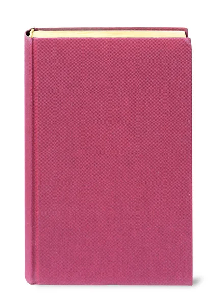 Grunge red book standing, isolated on white with clipping path. — Stock Photo, Image