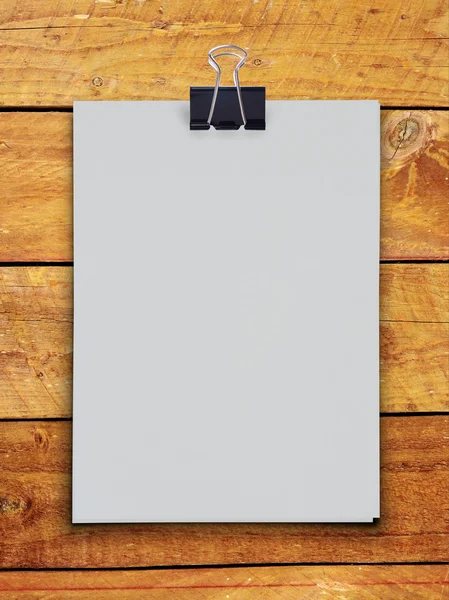 White blank paper with black clip — Stock Photo, Image