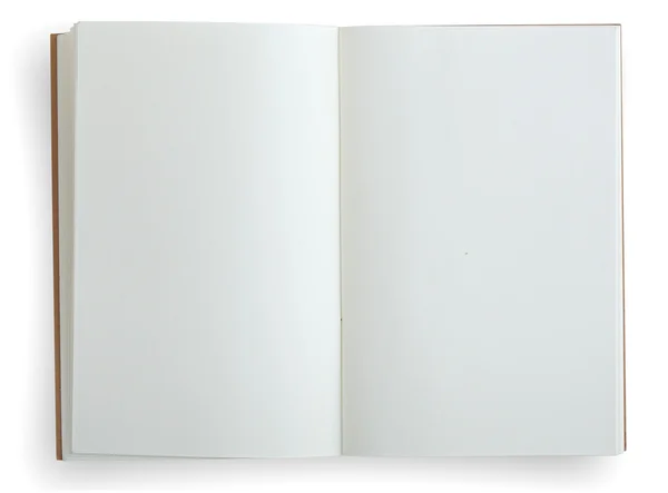 Άνοιγμα σημειωματάριου που απομονώνεται σε λευκό. — Φωτογραφία Αρχείου