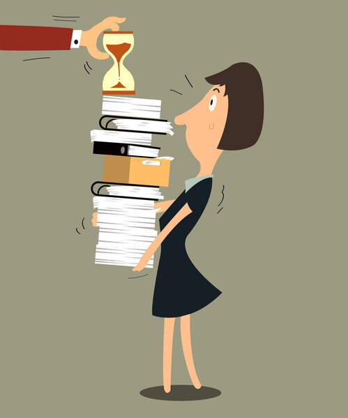 Business woman required hard working in time.