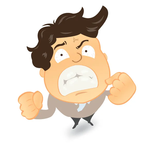 Öfkeli ve sinirli bir işadamı — Stok Vektör
