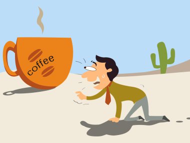 Hungry for coffee clipart