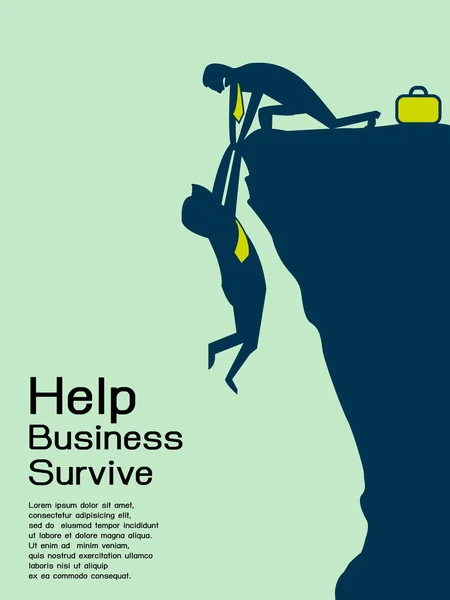 Helpen zakenman overleven — Stockvector