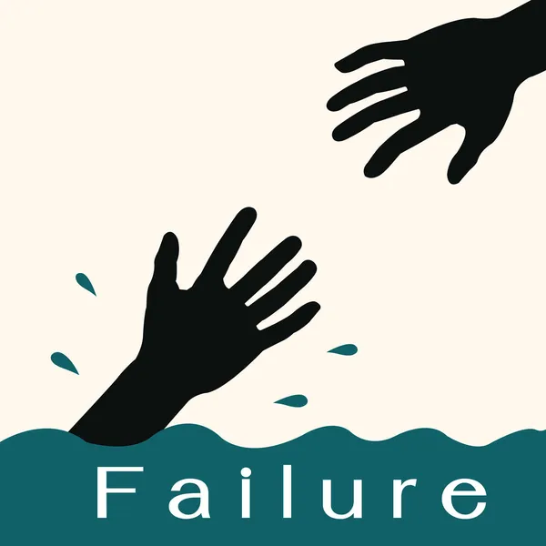 Help from failure Stock Vector