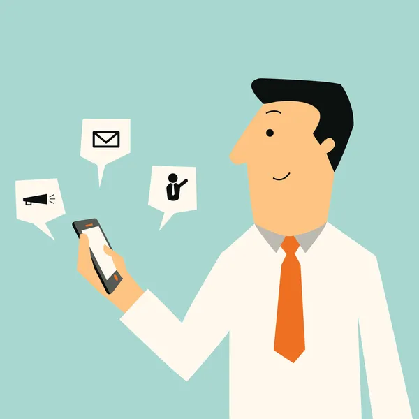 iş adamı ile akıllı telefon