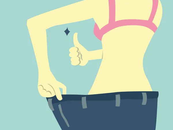 Perte de poids femme — Image vectorielle