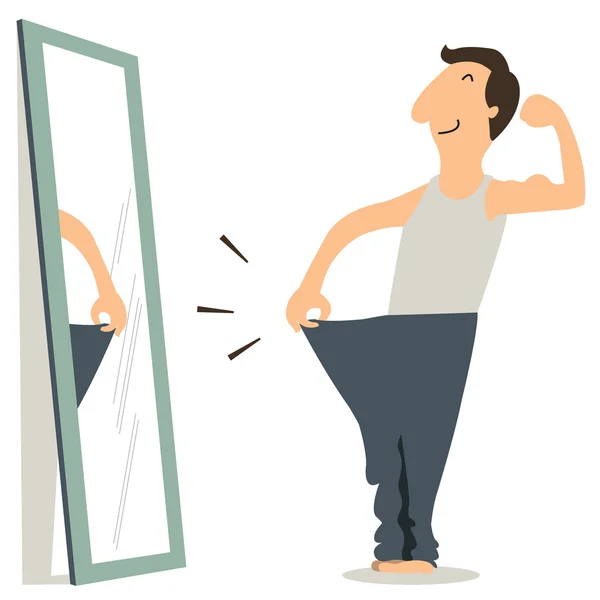 Man met slanke lichaam — Stockvector