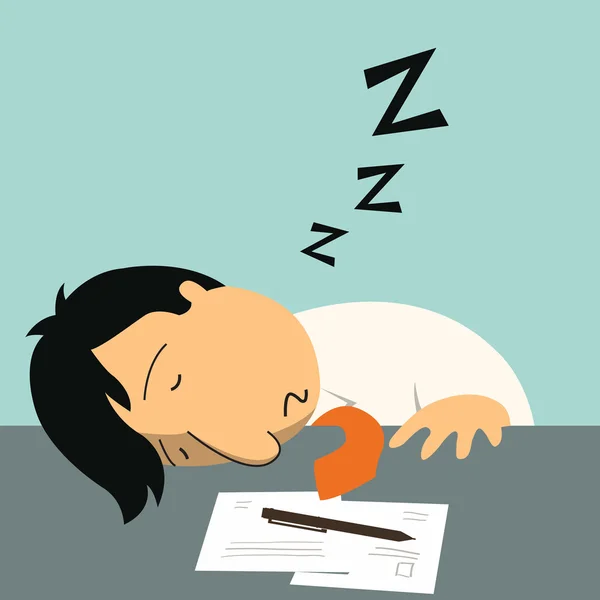 Dormire al lavoro — Vettoriale Stock