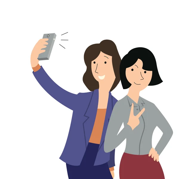 Mujer selfie — Vector de stock