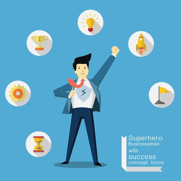 Superhéroe hombre de negocios — Vector de stock