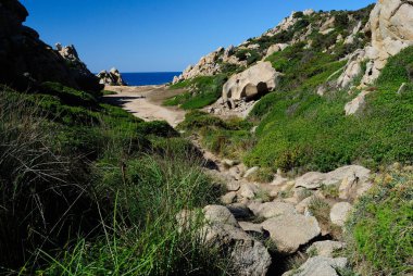 Capo Testa 'daki Ay Vadisi Manzarası