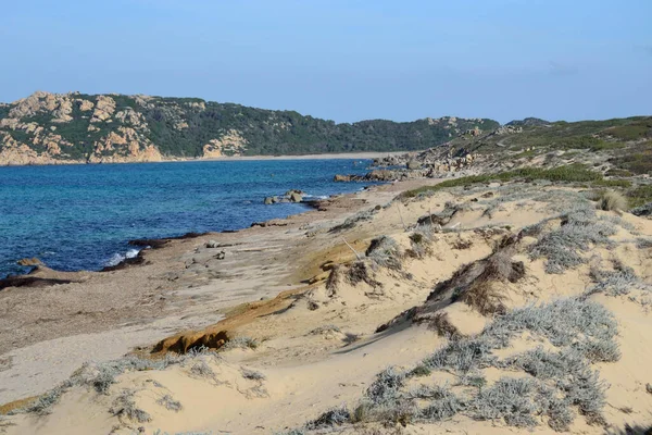 Vista Praia Litarroni Suas Dunas — Fotografia de Stock