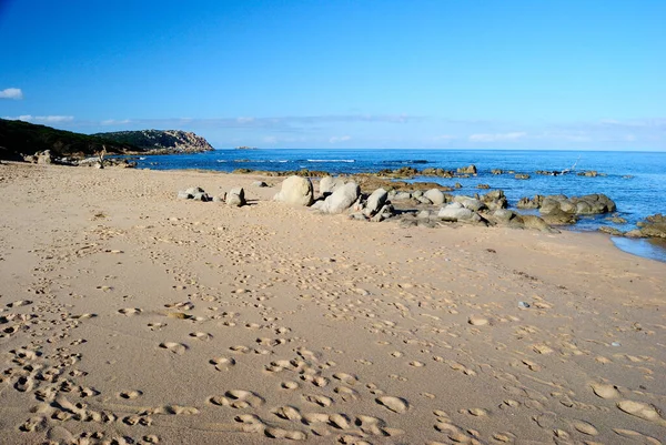 Pohled Pláž Cala Pischina — Stock fotografie