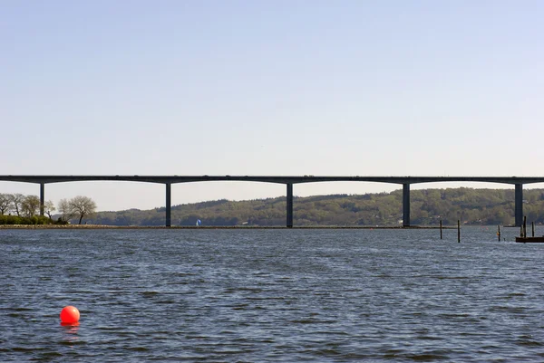 Danish bridge crossing Vejle Fjord — Stock Photo, Image