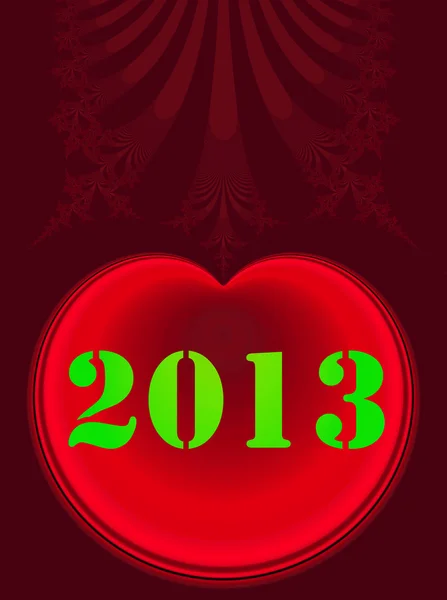 Red heart fractal 2013 — Stock Photo, Image