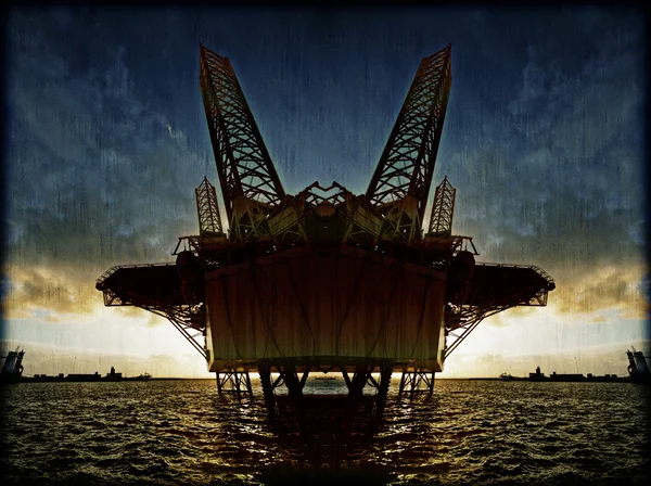Tengeri olajfúró platform illusztráció — Stock Fotó