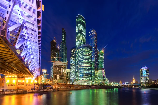 Moskova-gece şehir. Moscow, Rusya Federasyonu.