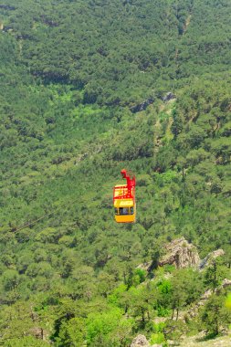 Teleferik AI-petri dağ, Kırım tepesine lider yalta içinde. Ukrayna