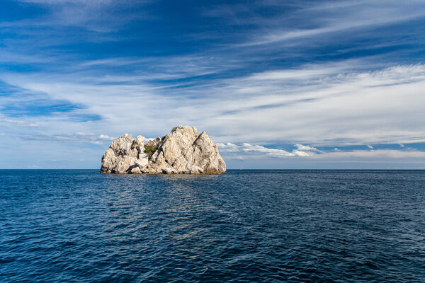 Gurzuf and Adalari mountain in beautiful sky. Crimea