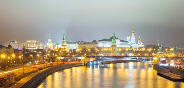 Moskova Cremlin panorama geceleri