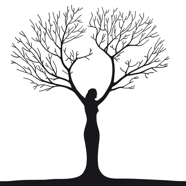 Женщина дерево — стоковый вектор