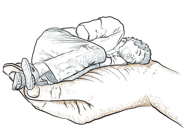 bir adam destekleyen el