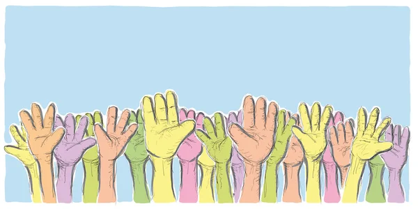 Les mains en l'air — Image vectorielle
