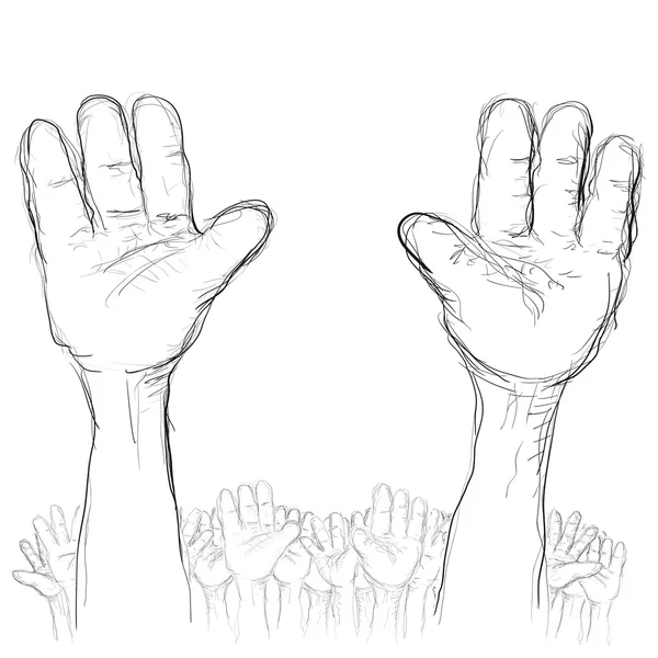 Les mains en l'air — Image vectorielle