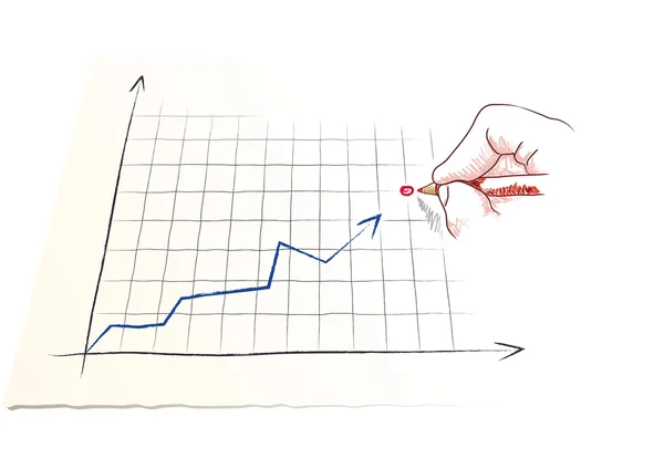 Hand draws a graph — Stock Vector