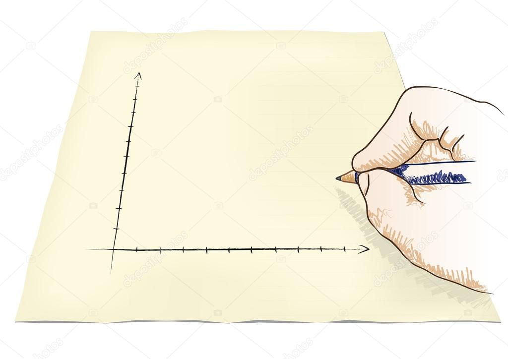 Hand draws a graph