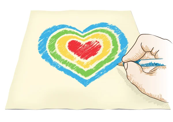 Hand draws heart — Stock Vector