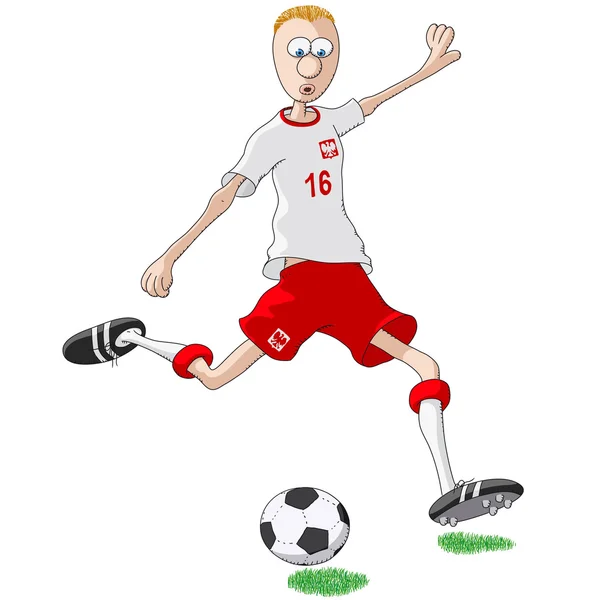 Polonia jugador de fútbol — Vector de stock