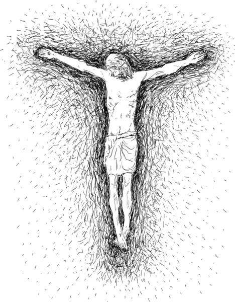 Jezus gekruisigd — Stockvector