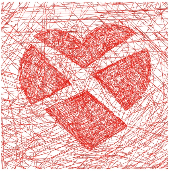 分裂的心 — 图库矢量图片