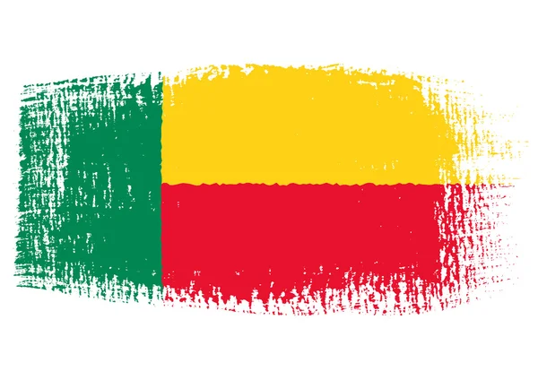 Pincelada Bandera Benin — Archivo Imágenes Vectoriales