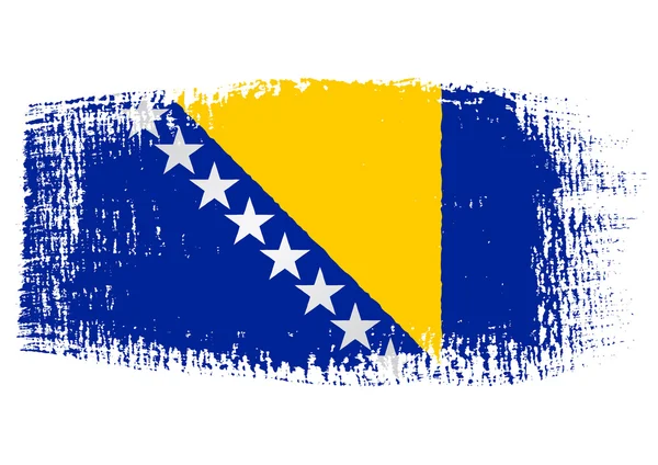 ブラシ ストロークの旗ボスニア ・ ヘルツェゴビナ — ストックベクタ