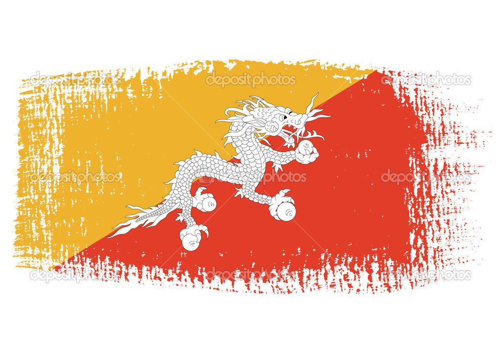 Brushstroke flag Bhutan