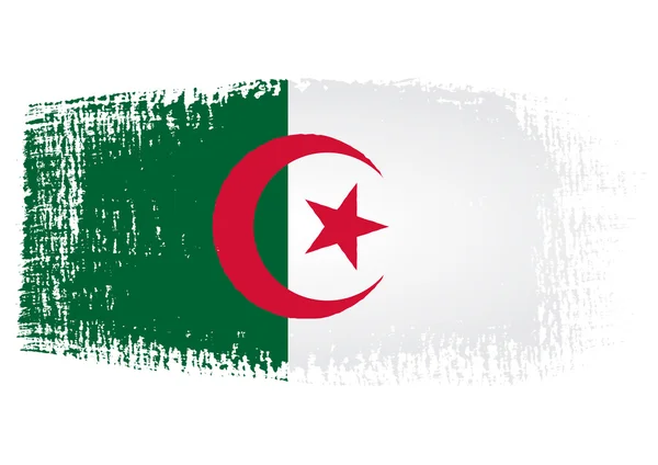 Pinselstrich Flagge Algerien mit transparentem Hintergrund — Stockvektor