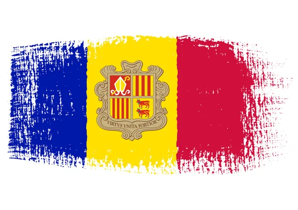 Pinselstrich Flagge andorra — Stockvektor