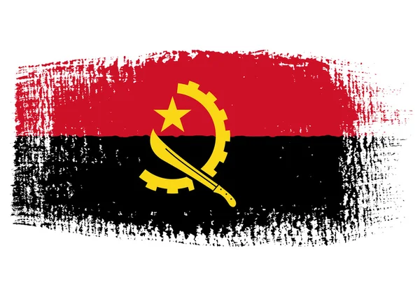 Bandiera della pennellata Angola — Vettoriale Stock