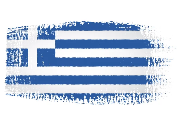 Bandiera pennellata Grecia con sfondo trasparente — Vettoriale Stock