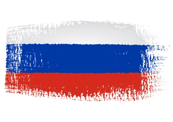 Penseldrag flagga Ryssland med transparent bakgrund — Stock vektor