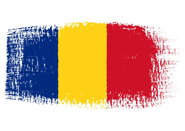 Penseelstreek vlag Roemenië — Stockvector