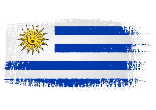 Bandera de pincelada Uruguay con fondo transparente — Vector de stock