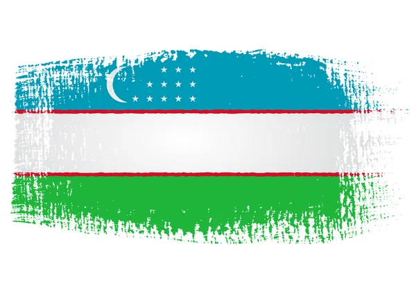 Pennellata Bandiera Uzbekistan — Vettoriale Stock