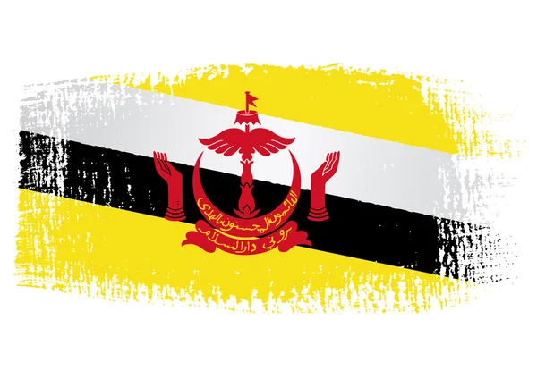 Brushstroke drapeau Brunei — Image vectorielle