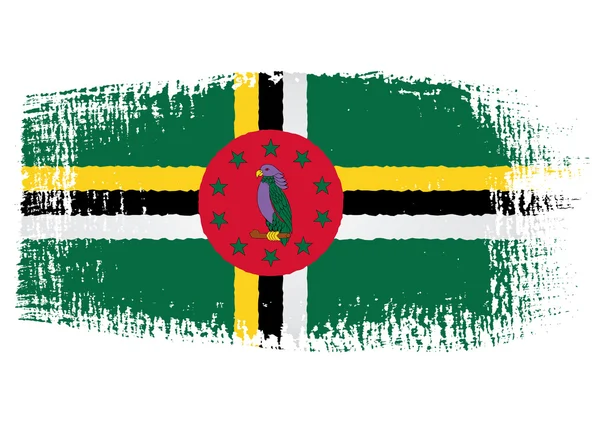 Pincelada Bandeira Dominica —  Vetores de Stock