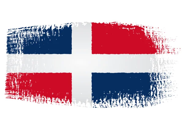 Pincelada Bandera República Dominicana — Vector de stock