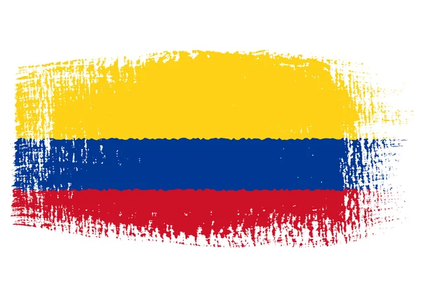 Penseelstreek vlag colombia — Stockvector